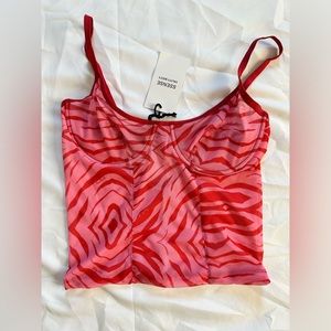 Fruity Booty Zebra Print mesh underwire tank top